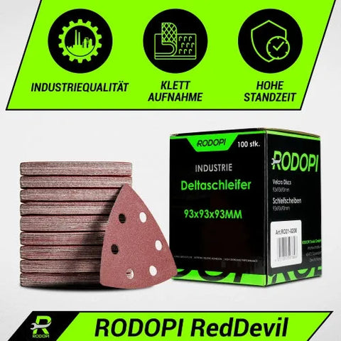 50 Industrie Schleifdreiecke "RedDevil" 93x93x93mm