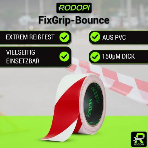 PVC Warnband "FixGrip-Bounce" 50mm x 33m (150my)