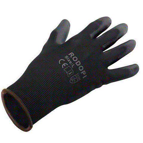 Montagehandschuhe "Paddock-Protect" Nylon PU-beschichtet schwarz